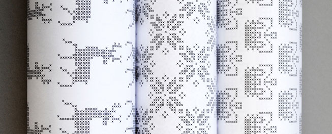 Christmas holiday patterns printed on rolls of paper