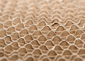 abstract closeup pf corrugated kraft paper stock